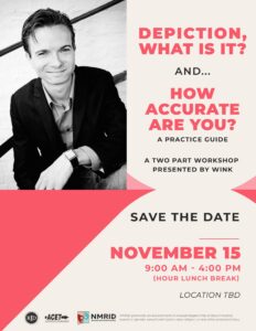 Save the date flyer with a photo of Wink